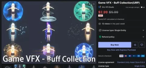 [에셋스토어] (무료) Game VFX - Buff Collection(URP)