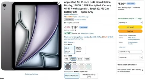 Apple iPad Air 11-inch (M4) wifi, Space gray